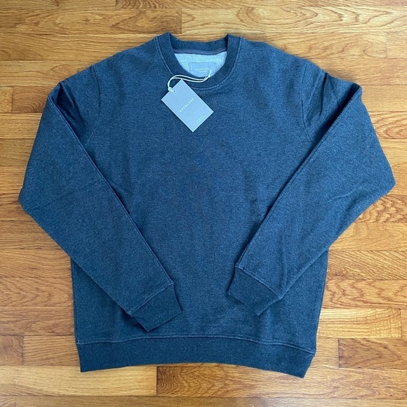 Everlane The Track Crewneck Sweatshirt Organic Cotton Dark Gray Men's Small NEW - Picture 7 of 11
